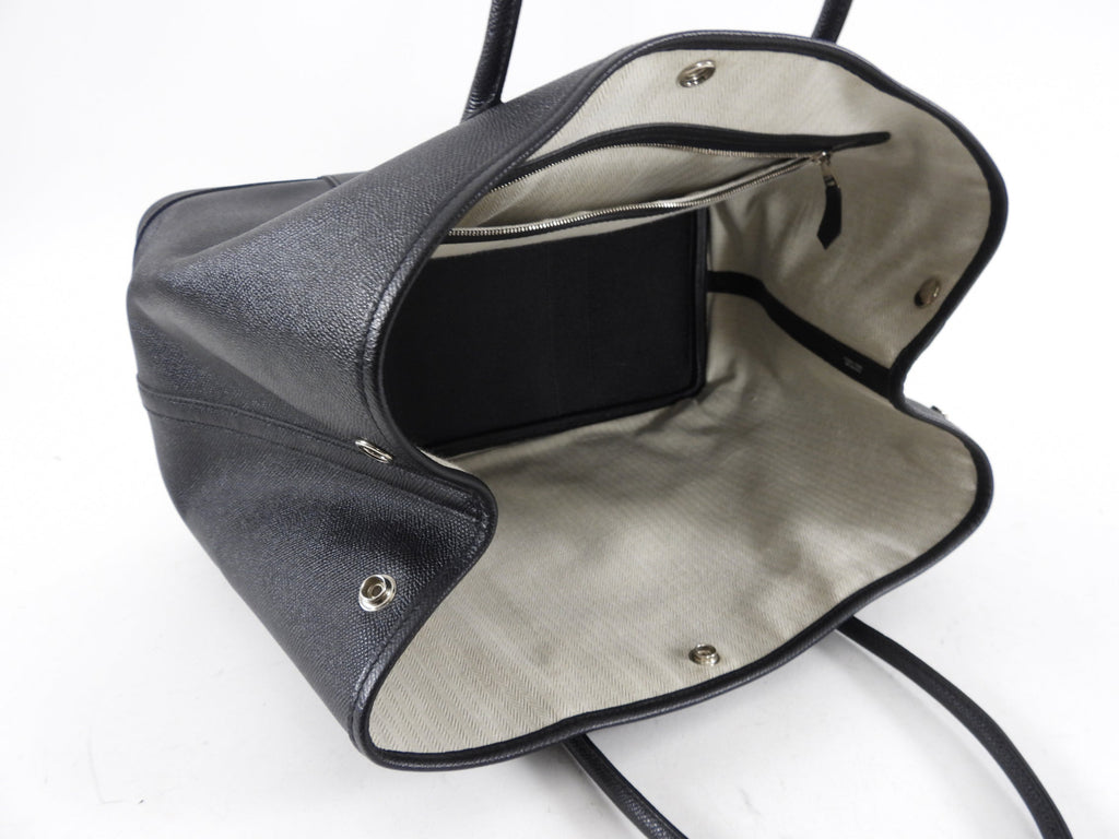 Hermes Garden Party Medium PM 36 Noir Black Leather Tote Bag