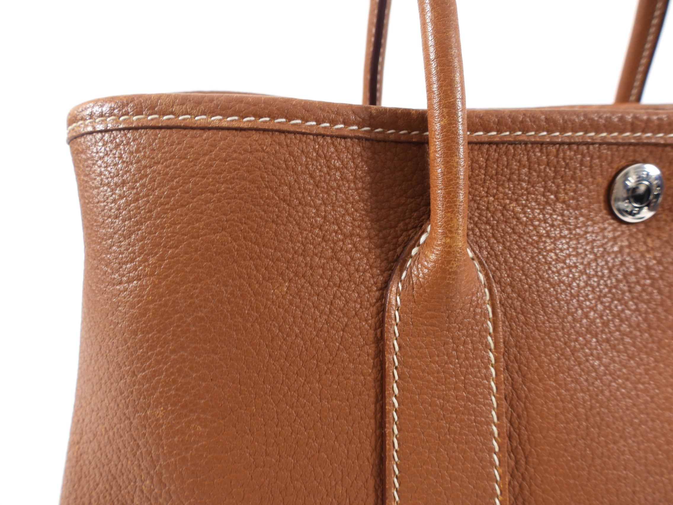 Hermes Garden Party Negonda Leather Gold TPM 30 PHW Tote Bag