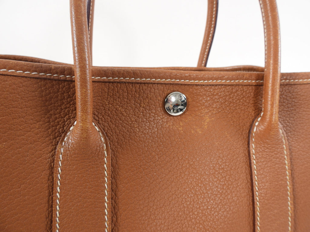 Hermes Garden Party Negonda Leather Gold TPM 30 PHW Tote Bag