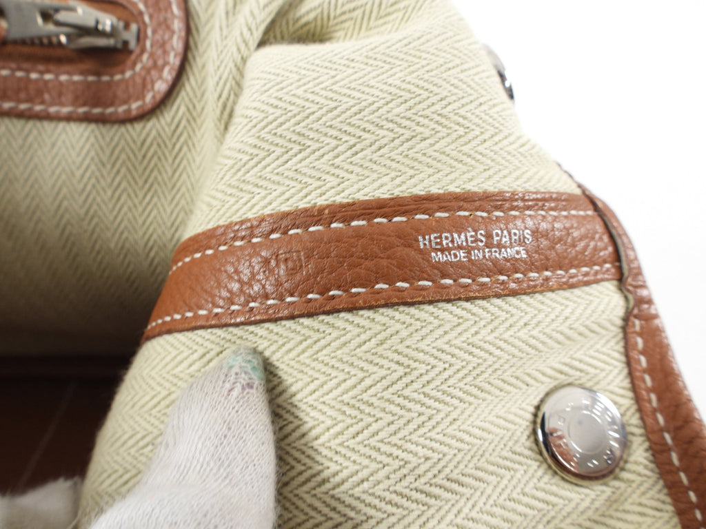 Hermes Garden Party Negonda Leather Gold TPM 30 PHW Tote Bag
