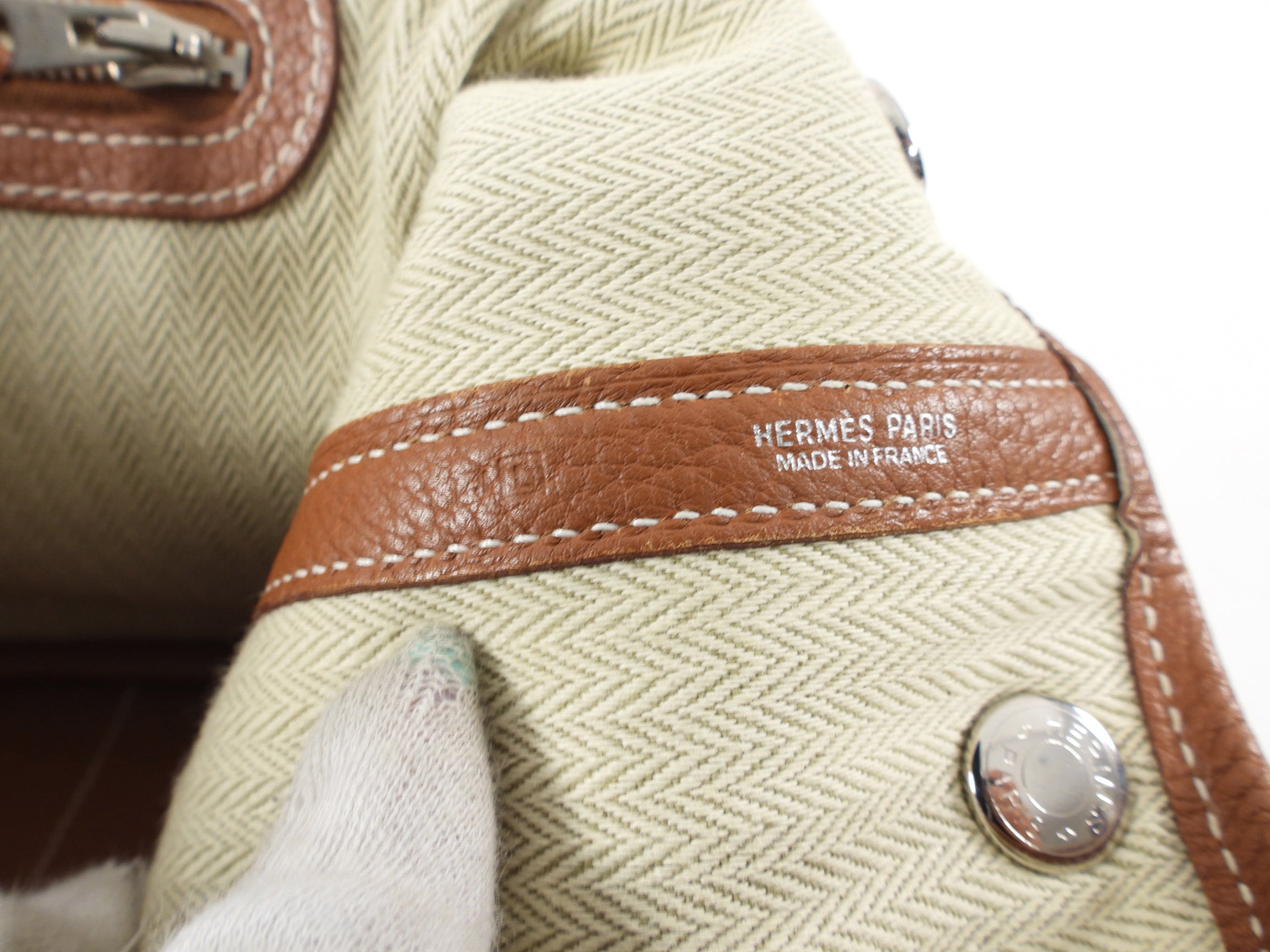 Hermes Garden Party Negonda Leather Gold TPM 30 PHW Tote Bag