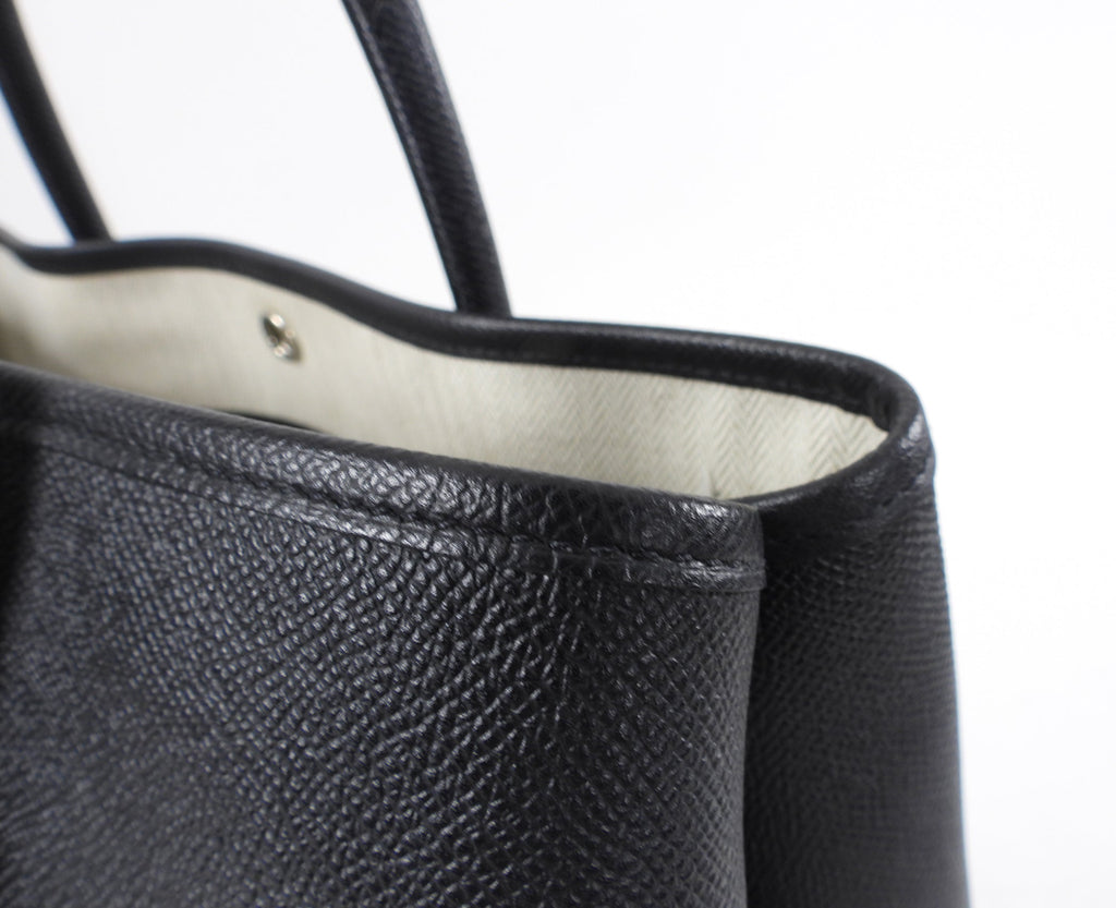 Hermes Garden Party Medium PM 36 Noir Black Leather Tote Bag