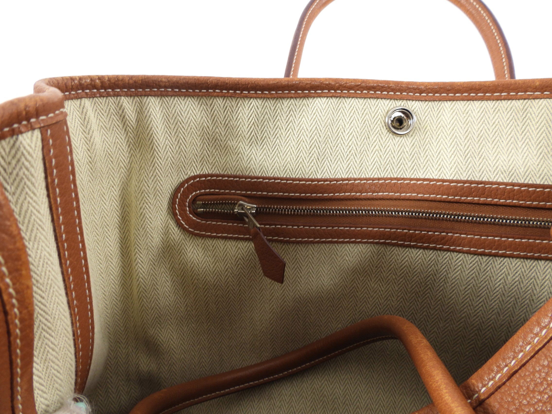 Hermes Garden Party Negonda Leather Gold TPM 30 PHW Tote Bag