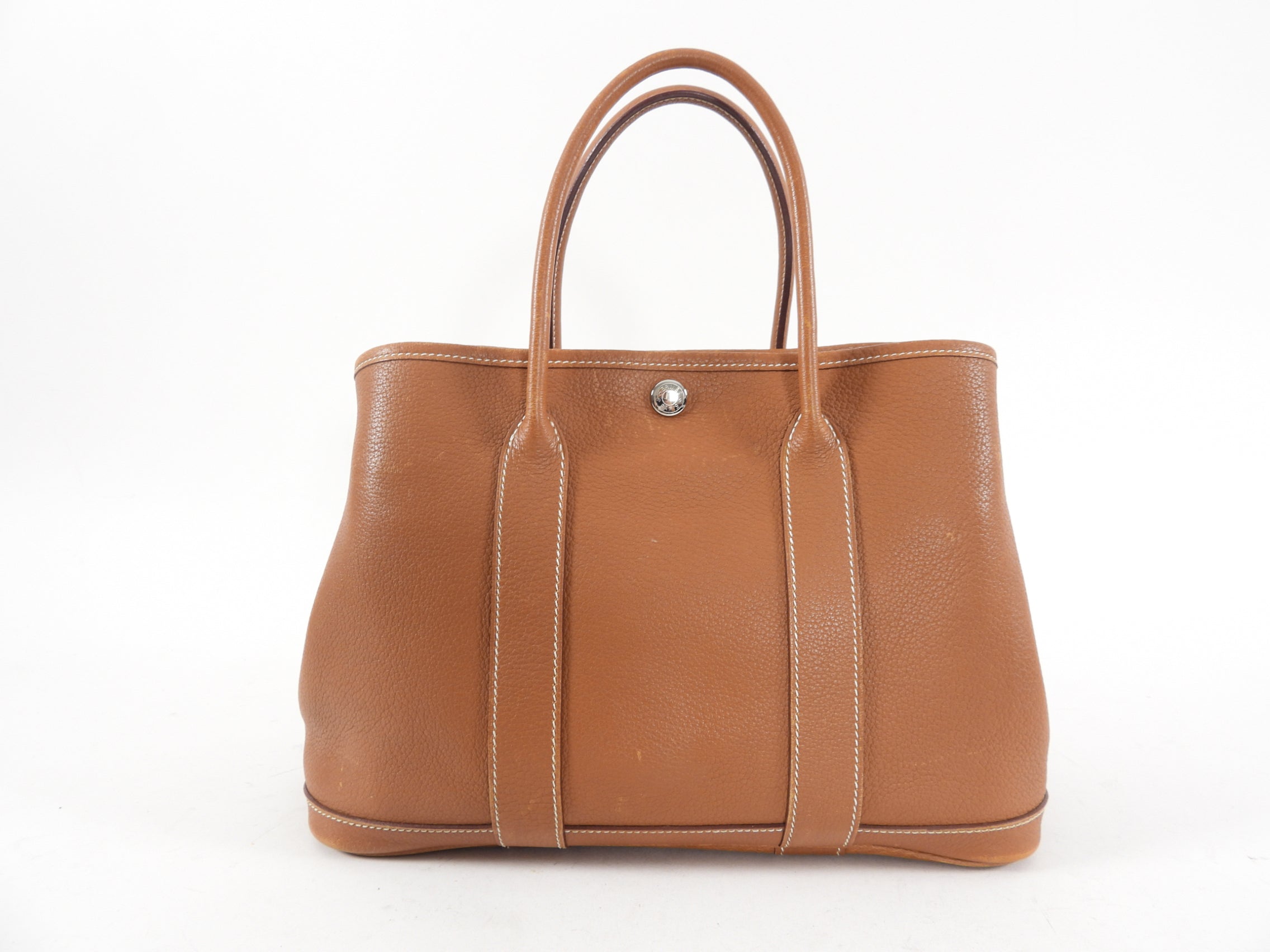Hermes Garden Party Negonda Leather Gold TPM 30 PHW Tote Bag
