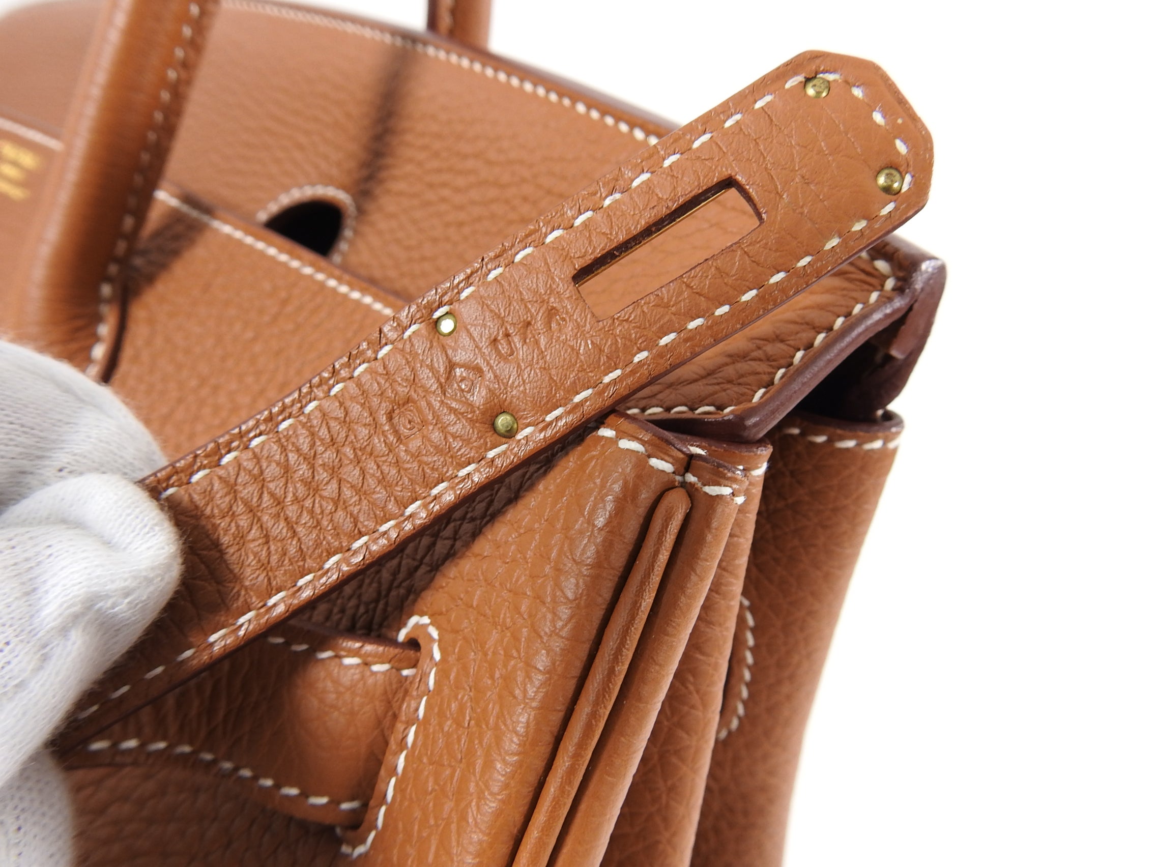 Hermes Gold Birkin 35 Taurillon Clemence Leather with Gold Hardware