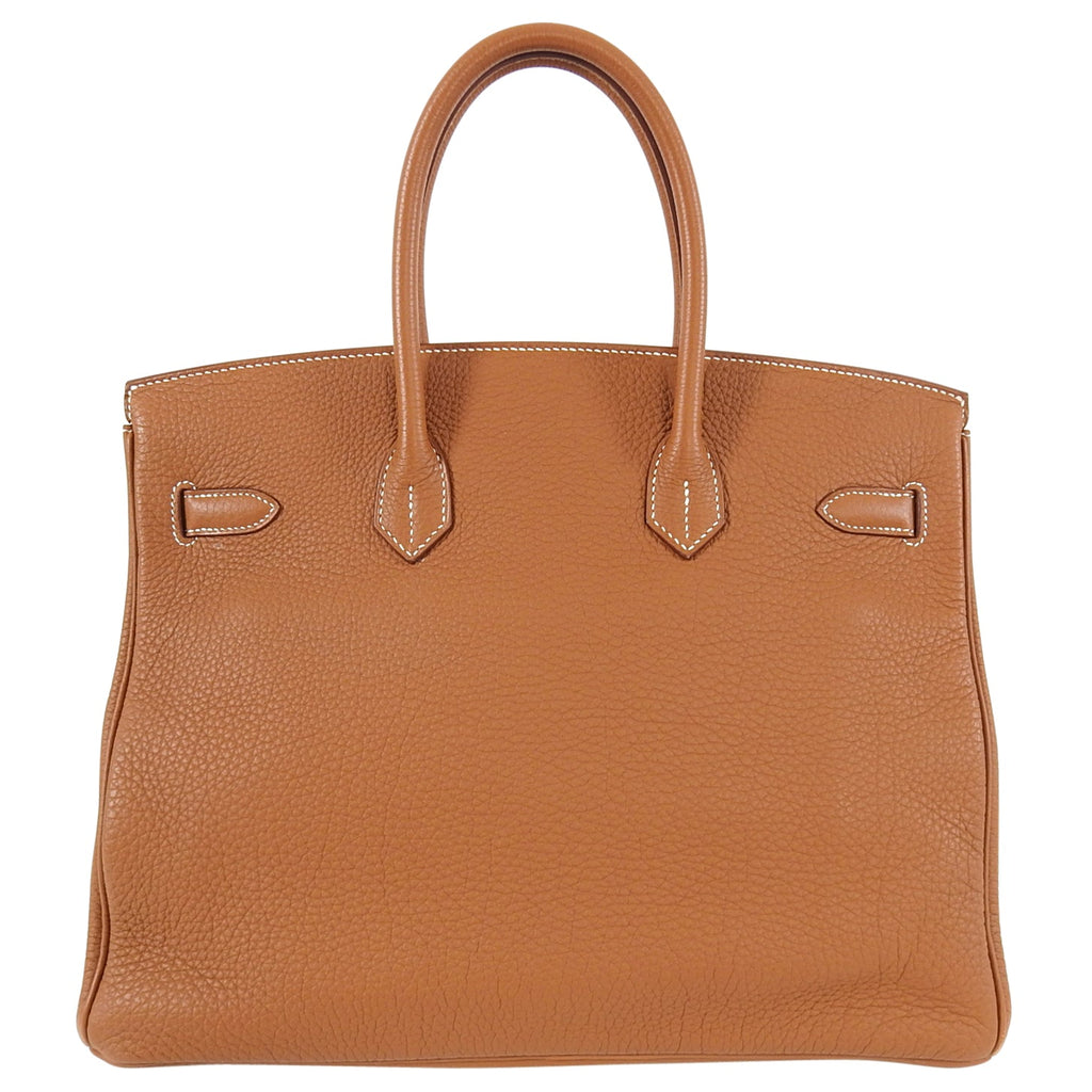 Hermes Gold Birkin 35 Taurillon Clemence Leather with Gold Hardware
