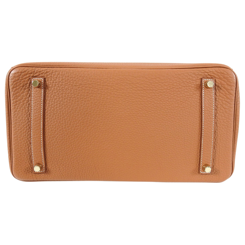 Hermes Gold Birkin 35 Taurillon Clemence Leather with Gold Hardware