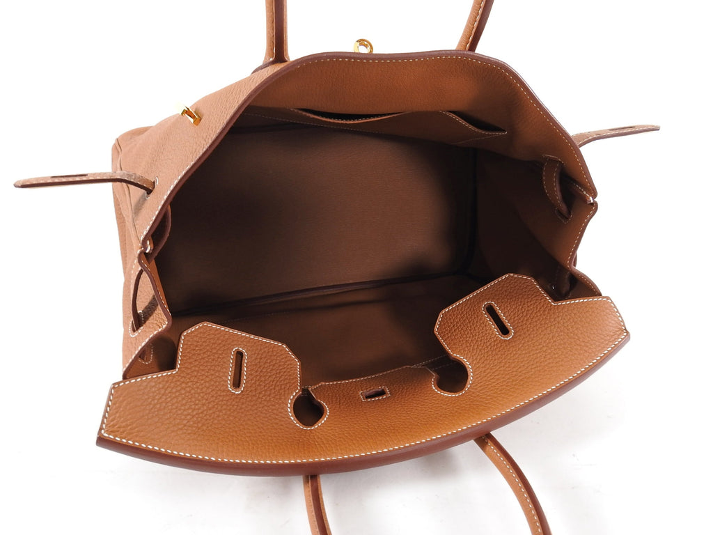 Hermes Gold Birkin 35 Taurillon Clemence Leather with Gold Hardware