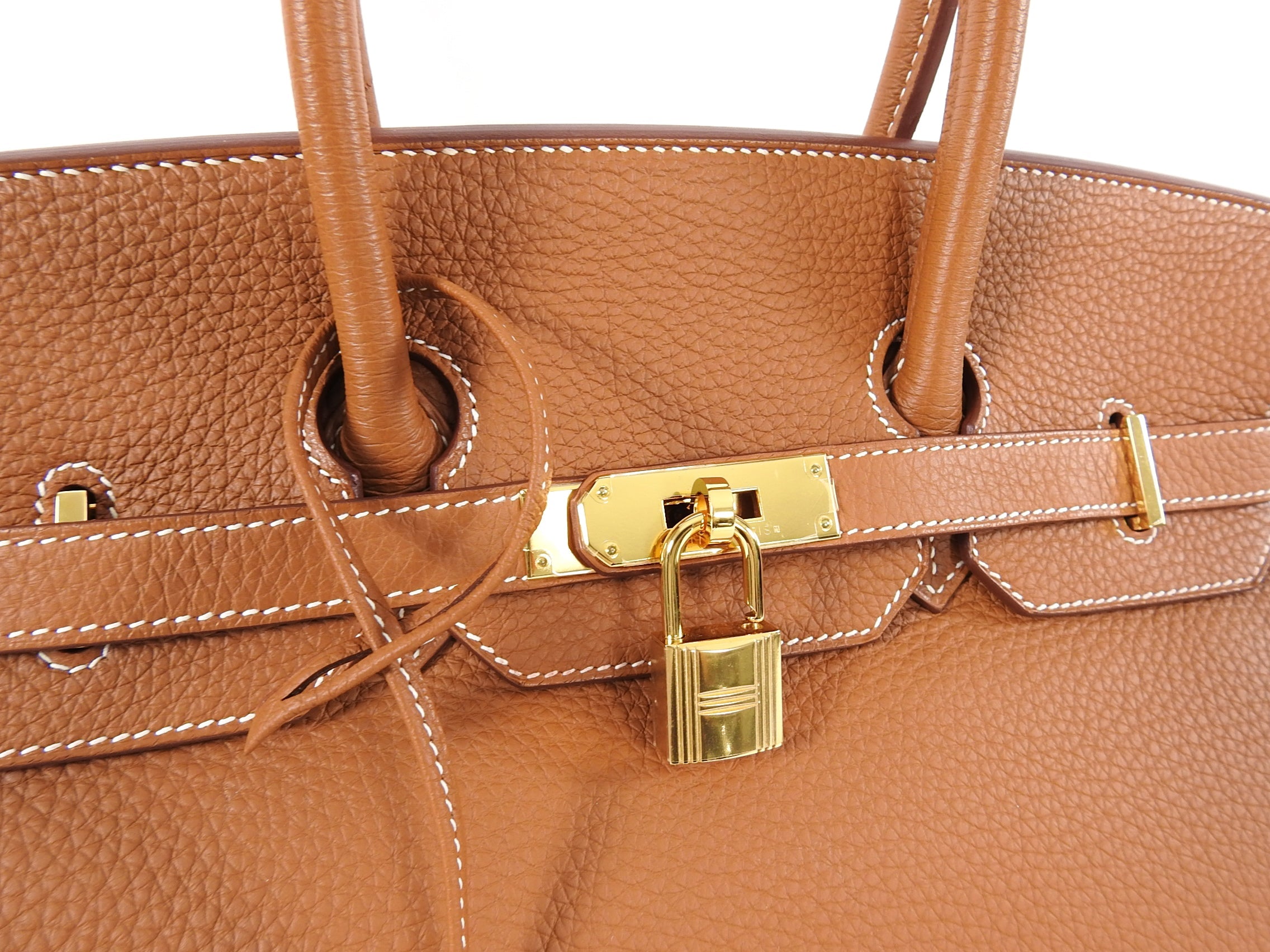 Hermes Gold Birkin 35 Taurillon Clemence Leather with Gold Hardware