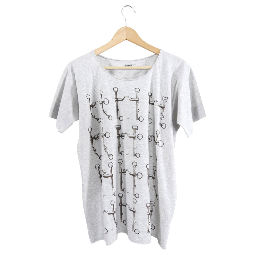 Hermes Grey Antique Diagram Printed T-Shirt - FR38 / S / M