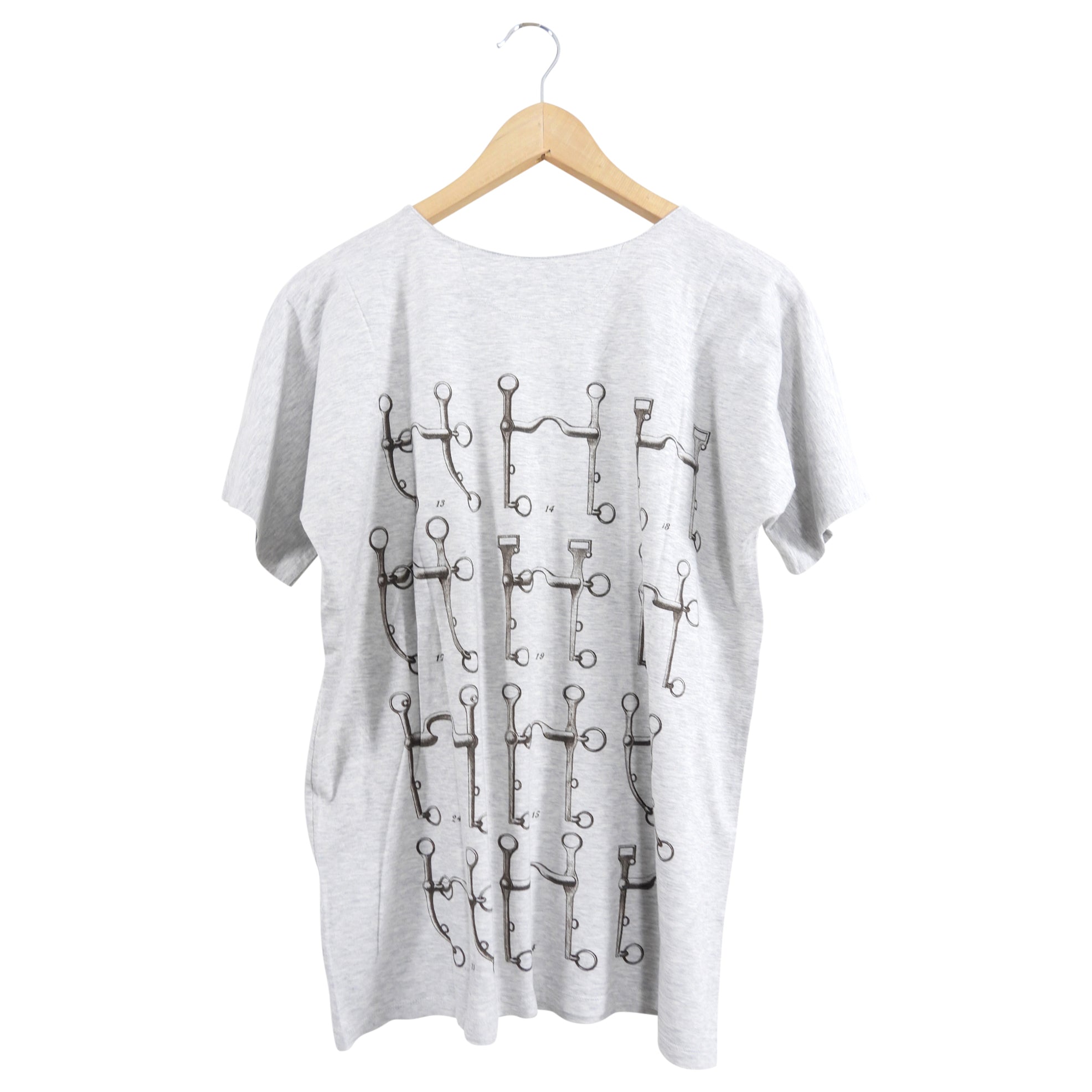 Hermes Grey Antique Diagram Printed T-Shirt - FR38 / S / M