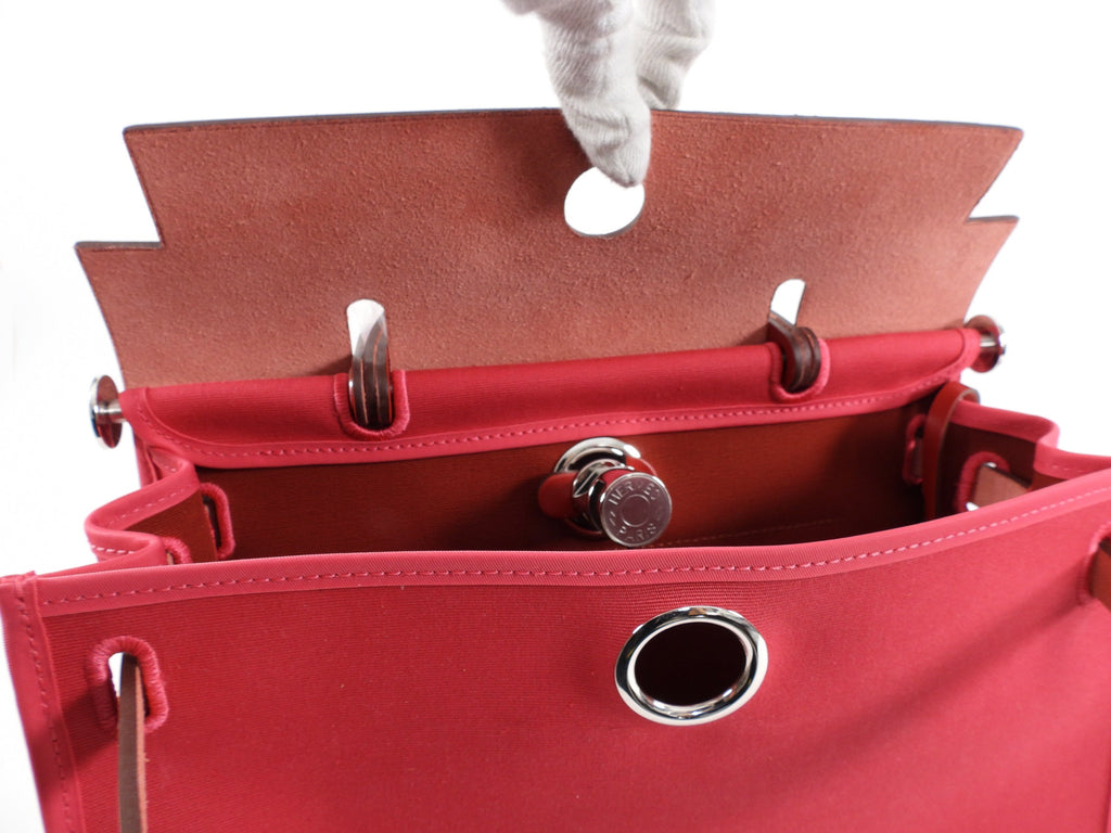 Hermes Herbag Zip 31 Bicolor Rose Extreme / Rouge Piment