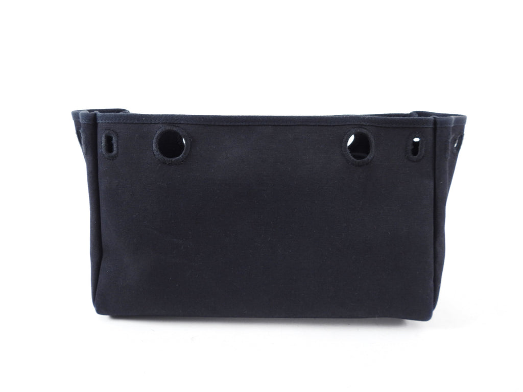 Hermes Canvas Herbag Cabas Black Leather