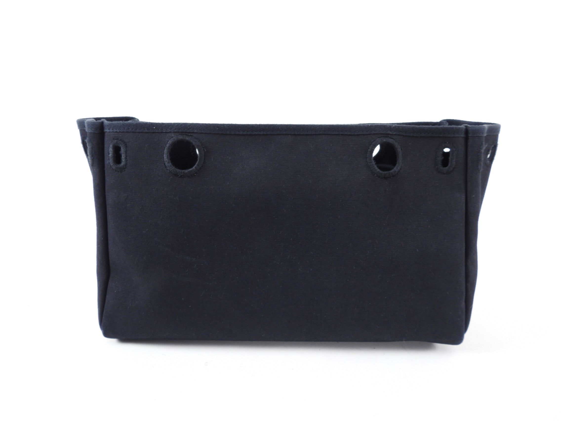 Hermes Canvas Herbag Cabas Black Leather