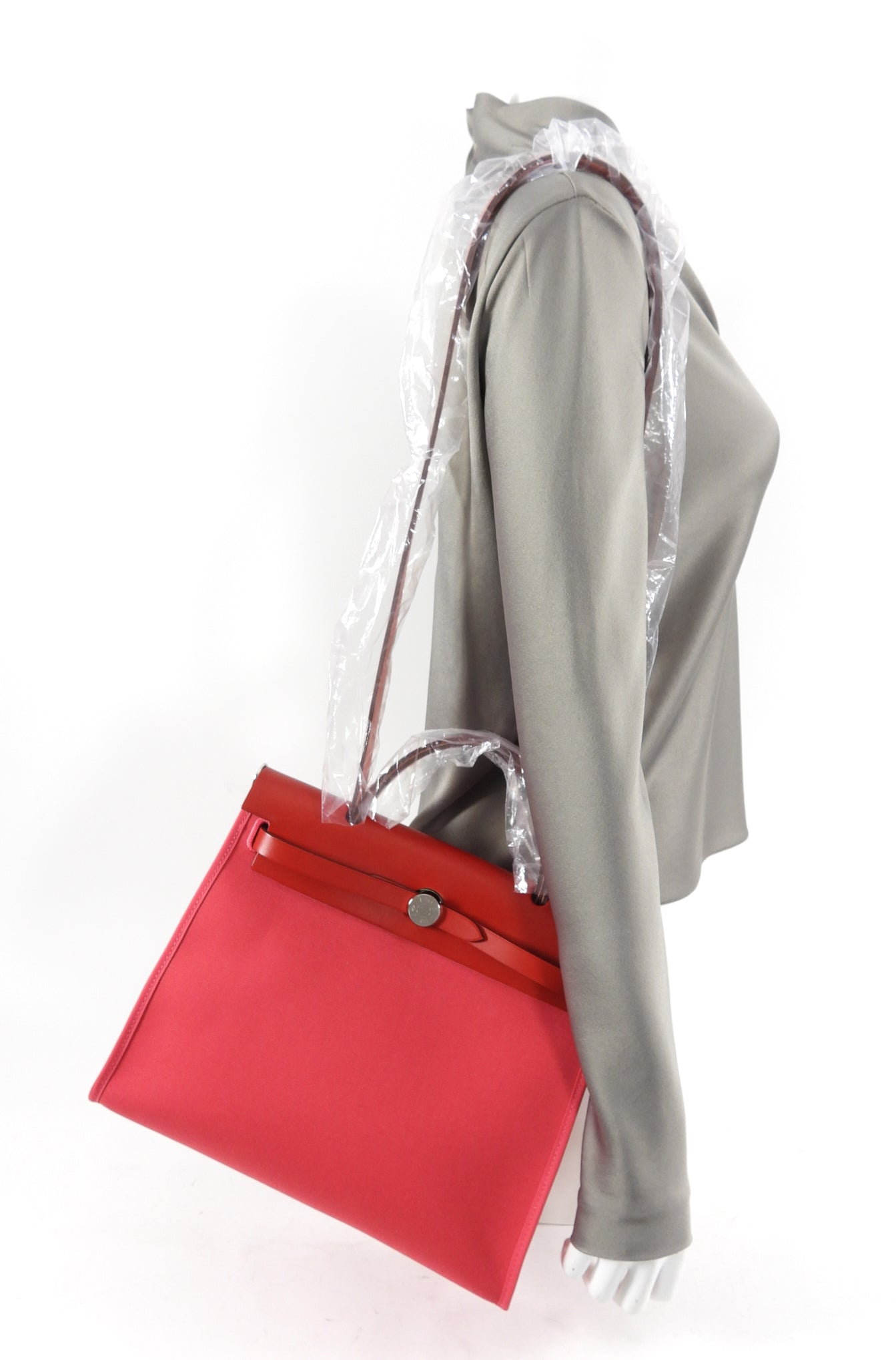 Hermes Herbag Zip 31 Bicolor Rose Extreme / Rouge Piment