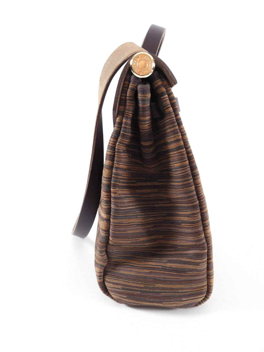 Hermes Brown Herbag 29 Vibrato Leather Shoulder Bag