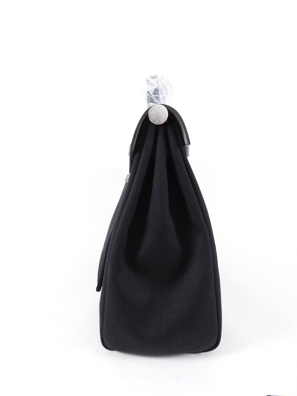 Hermes Black Leather and Toile Herbag Zip 39 Messenger Bag