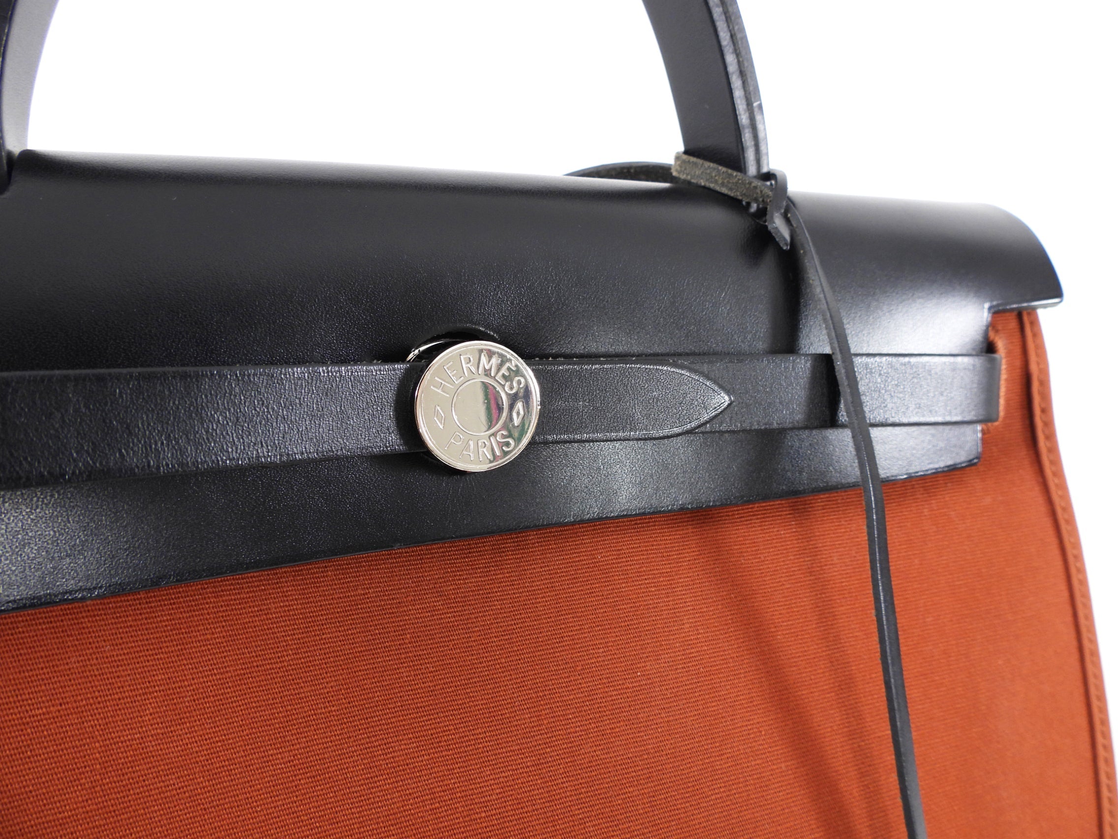 Hermes Herbag Zip 31 Toile Chocolate Brown Bag