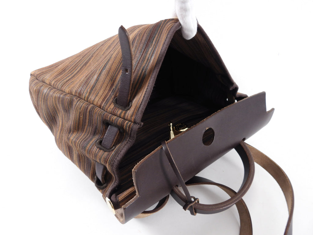 Hermes Brown Herbag 29 Vibrato Leather Shoulder Bag