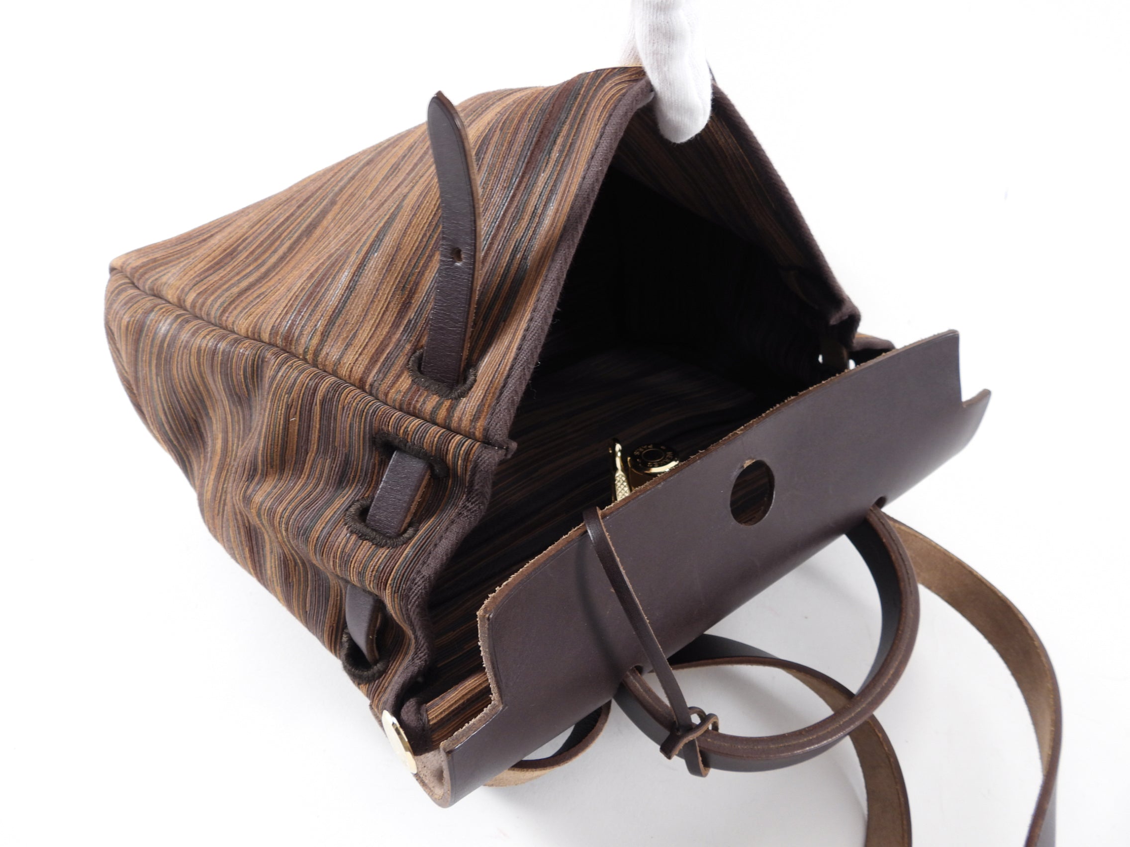 Hermes Brown Herbag 29 Vibrato Leather Shoulder Bag