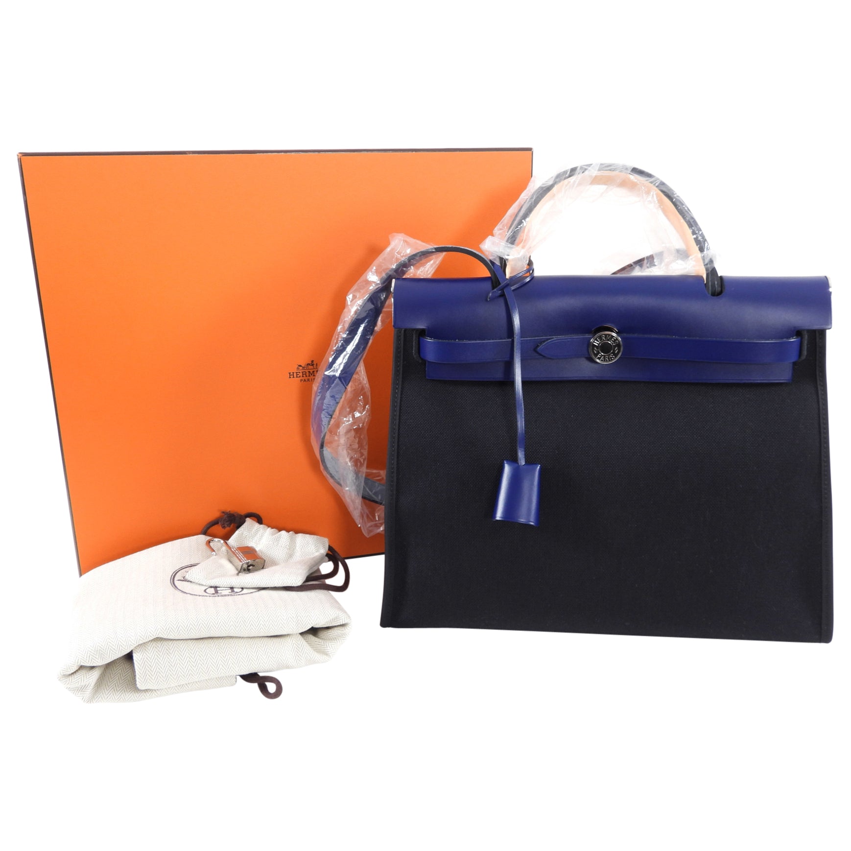 Hermes Blue and Black Herbag Zip 31 - Brand new in box