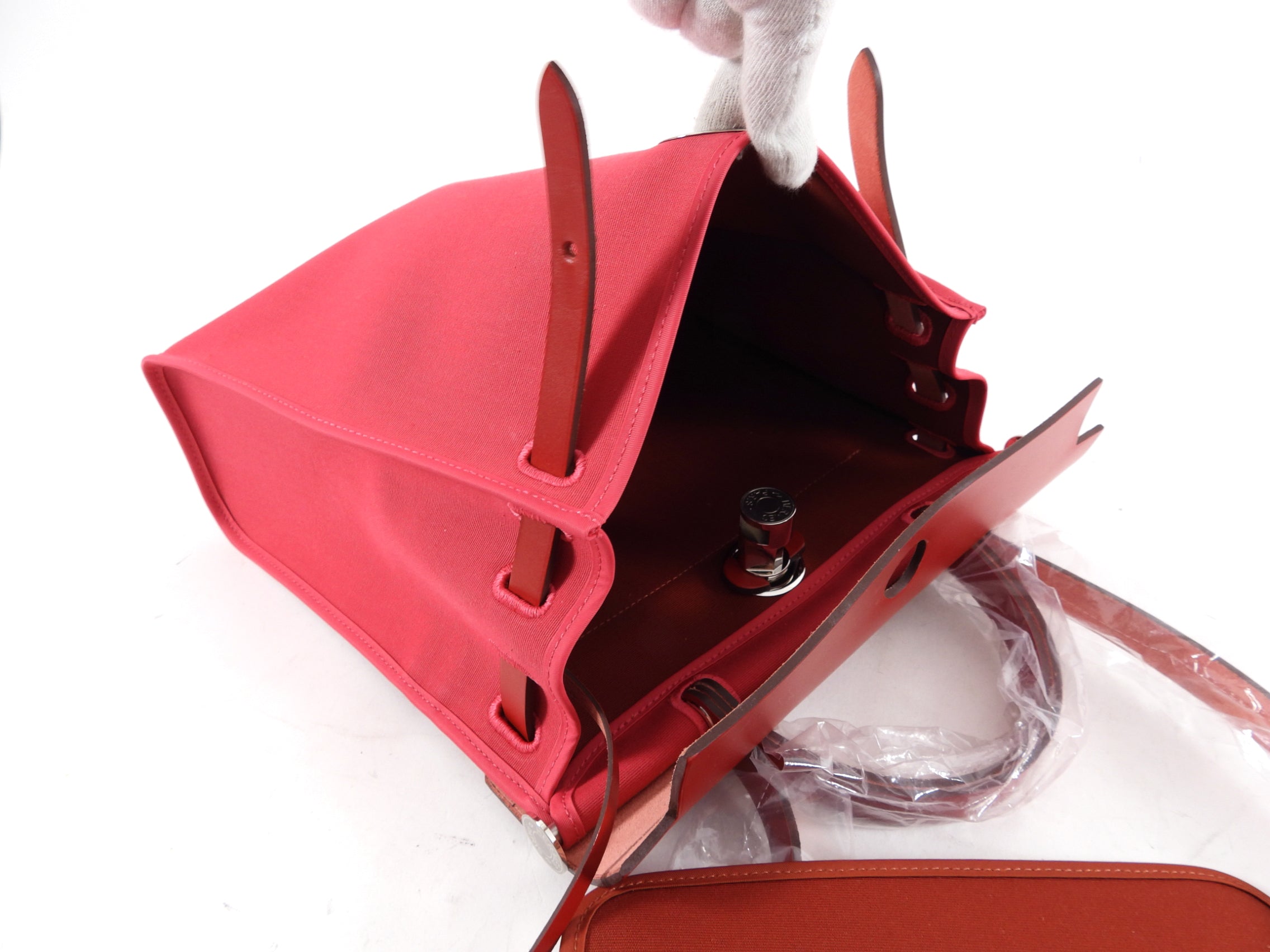 Hermes Herbag Zip 31 Bicolor Rose Extreme / Rouge Piment