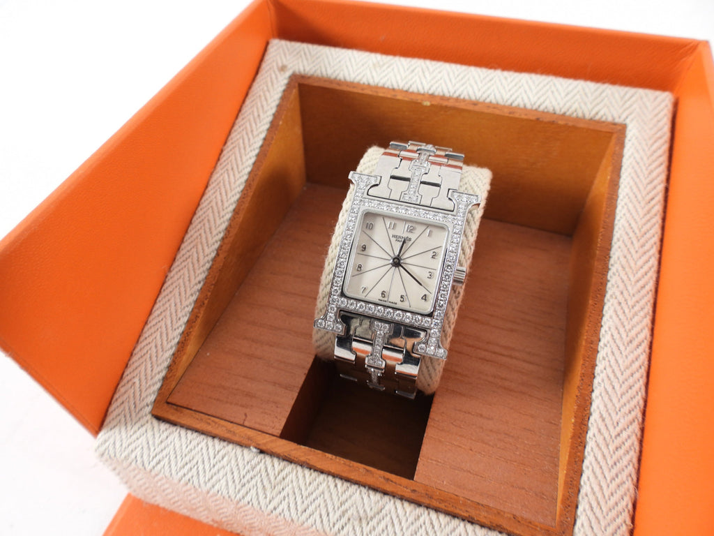 Hermes Diamond H Heure Bracelet Watch HH1.230