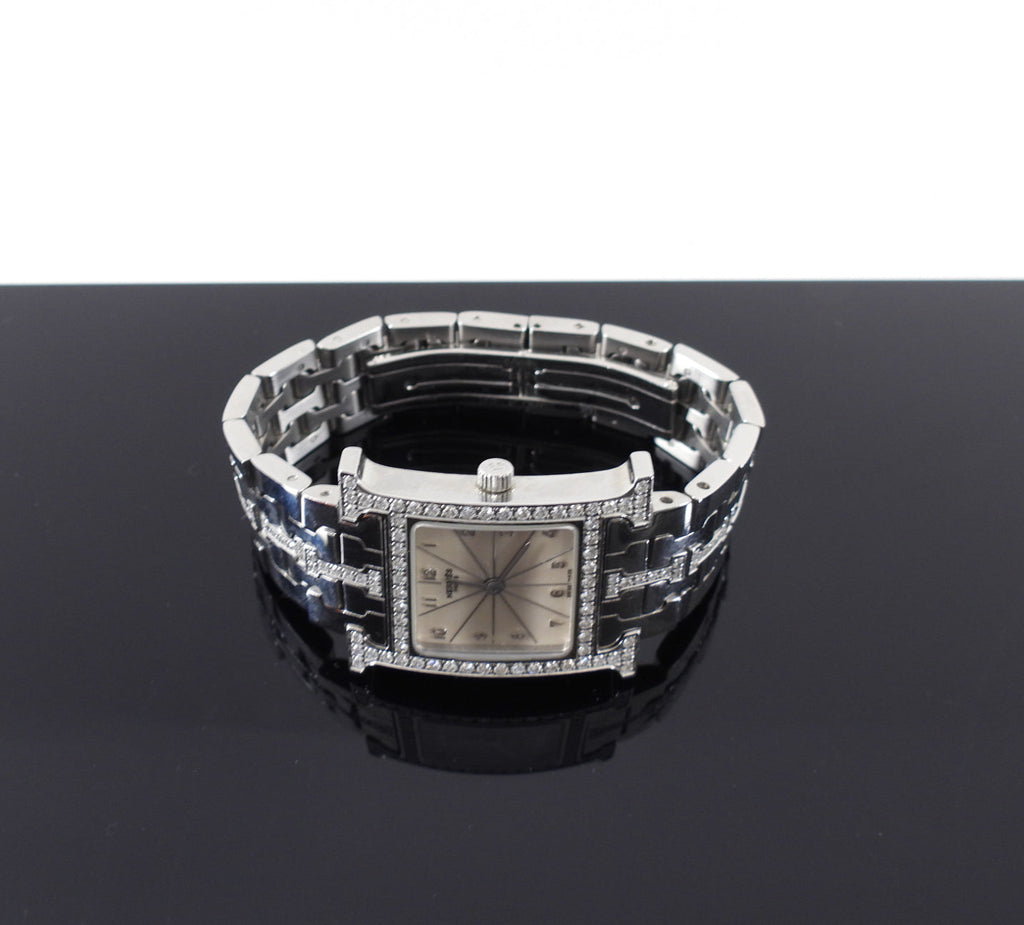Hermes Diamond H Heure Bracelet Watch HH1.230
