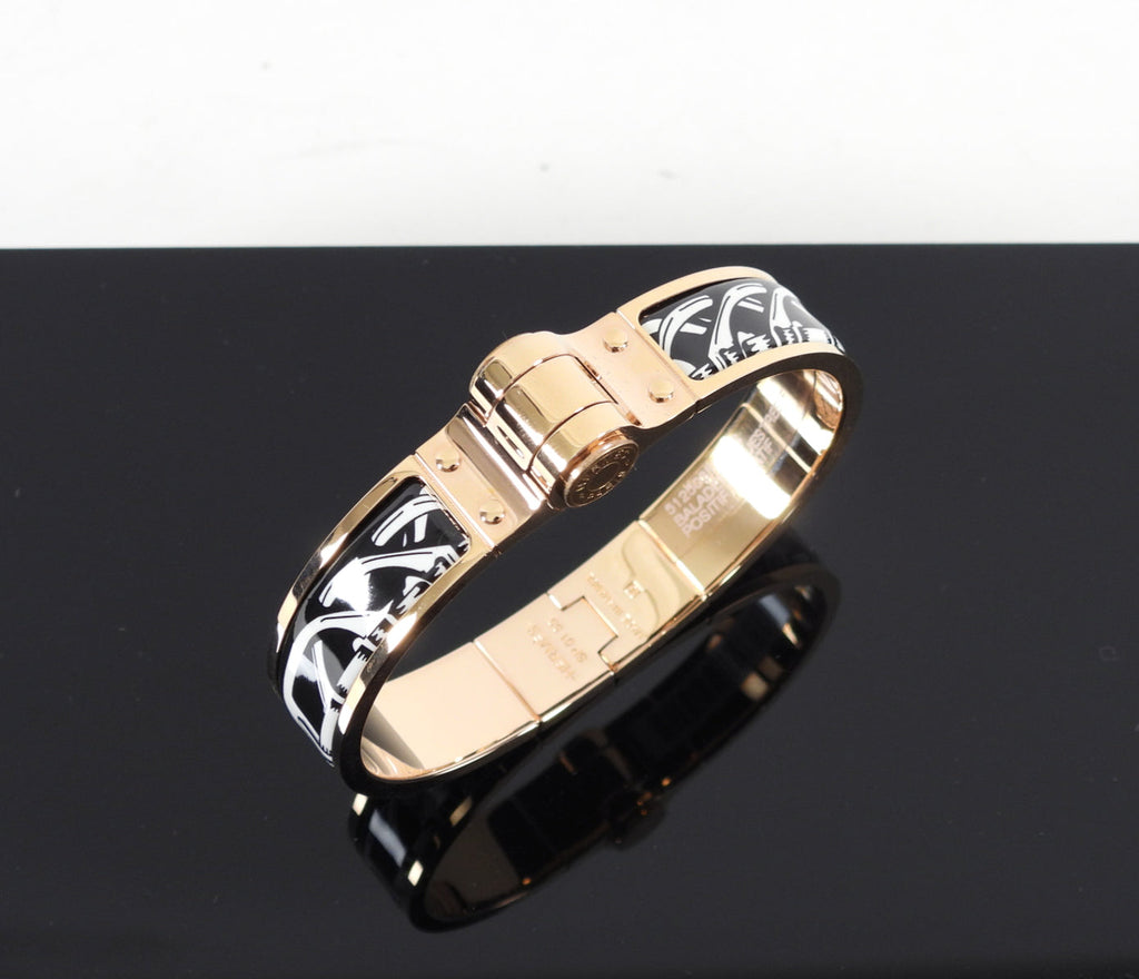 Hermes Balades Equestres Rose Gold Hinge Enamel Bracelet