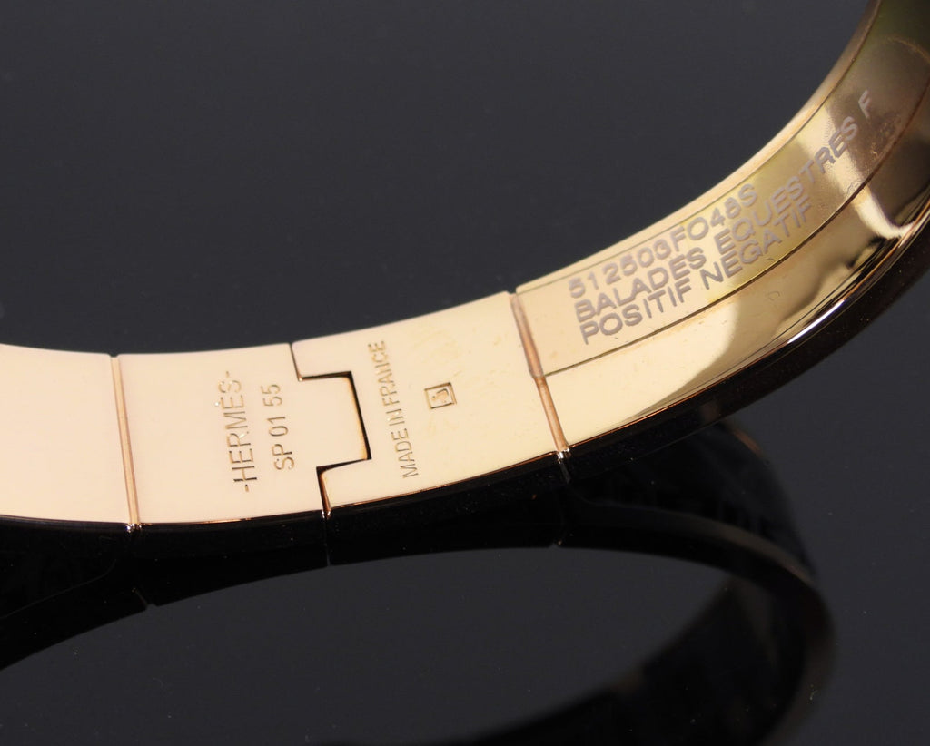 Hermes Balades Equestres Rose Gold Hinge Enamel Bracelet