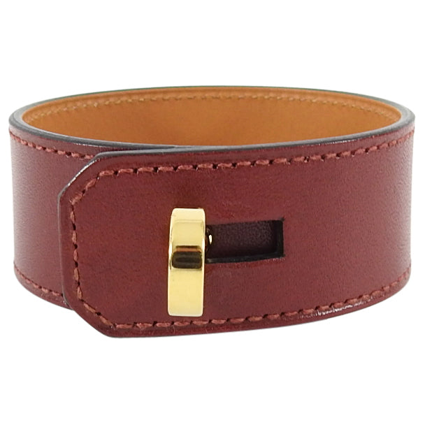 Hermes Burgundy Hip Hop Swift Leather Bracelet