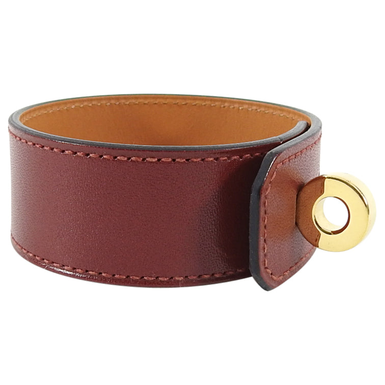 Hermes Burgundy Hip Hop Swift Leather Bracelet