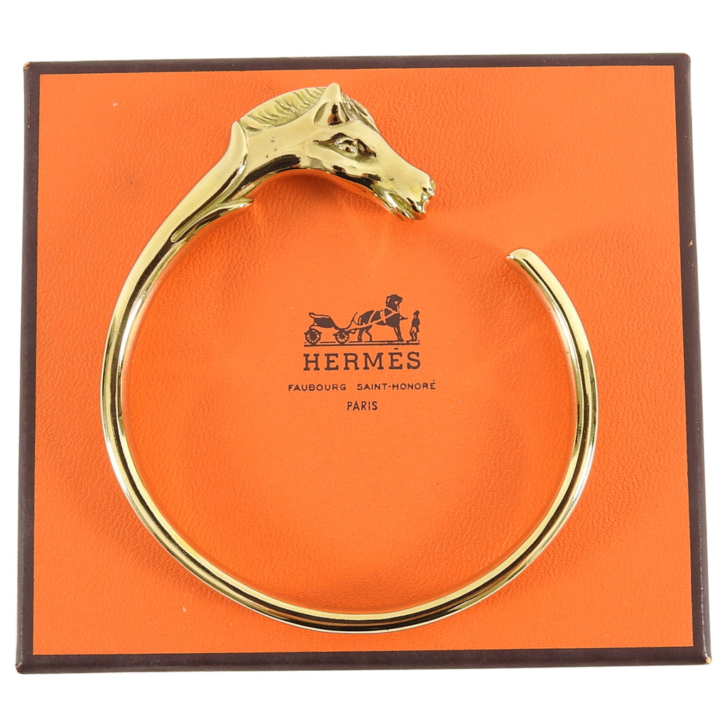Hermes Vintage Horse Head Bangle Bracelet