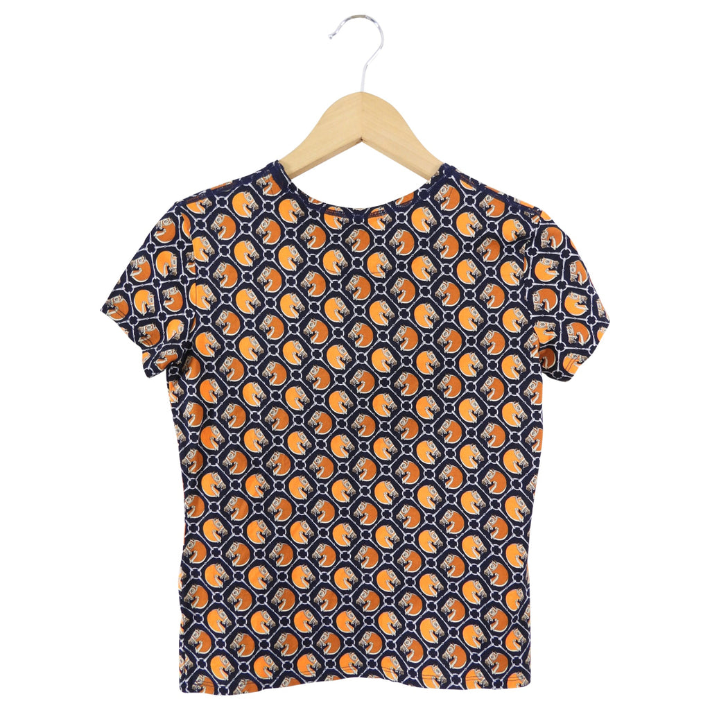 Hermes Orange Horse Pattern T Shirt - FR36