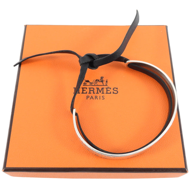 Hermes Sterling Silver Vintage Cartouche Bracelet