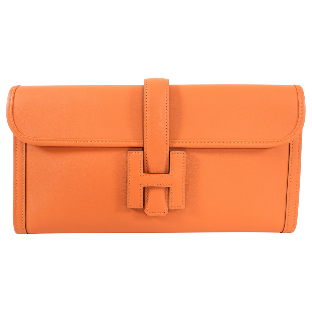 Hermes Orange Swift Jige Elan 29 Clutch Bag