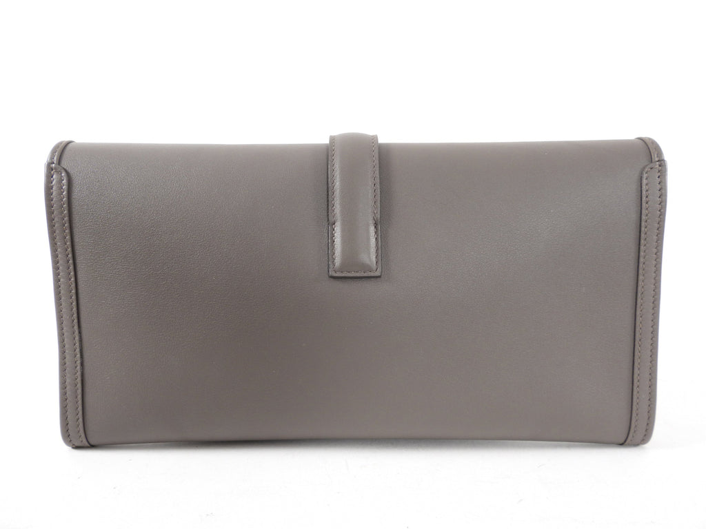 Hermes Jige Elan 29 in Swift Gris Etain Clutch Bag