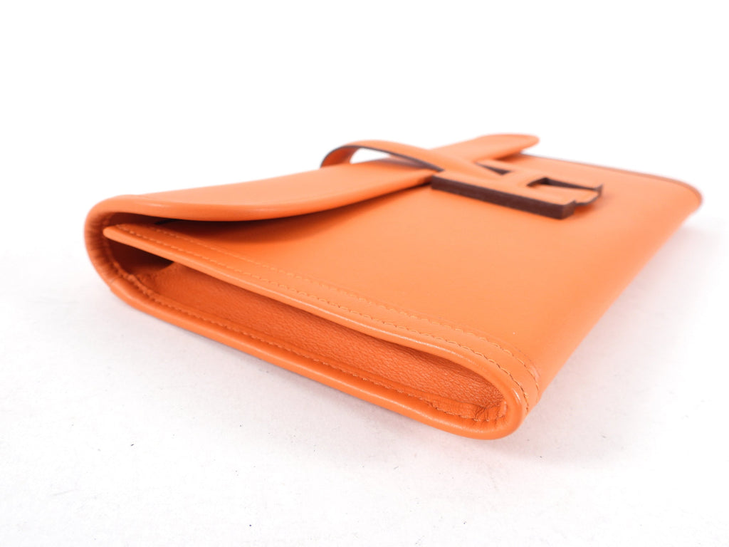 Hermes Orange Swift Jige Elan 29 Clutch Bag