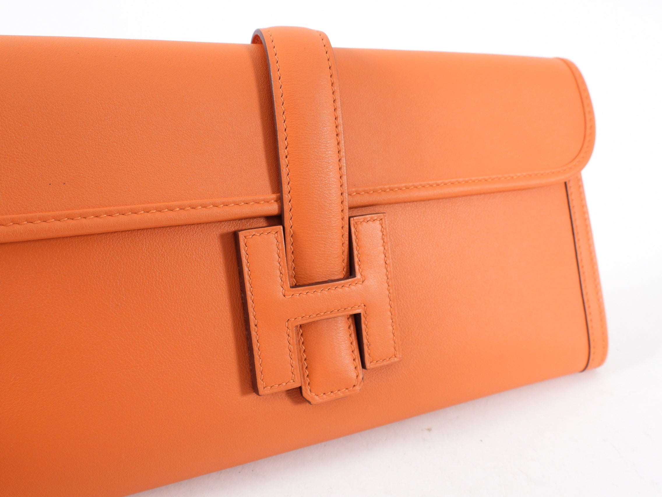 Hermes Orange Swift Jige Elan 29 Clutch Bag