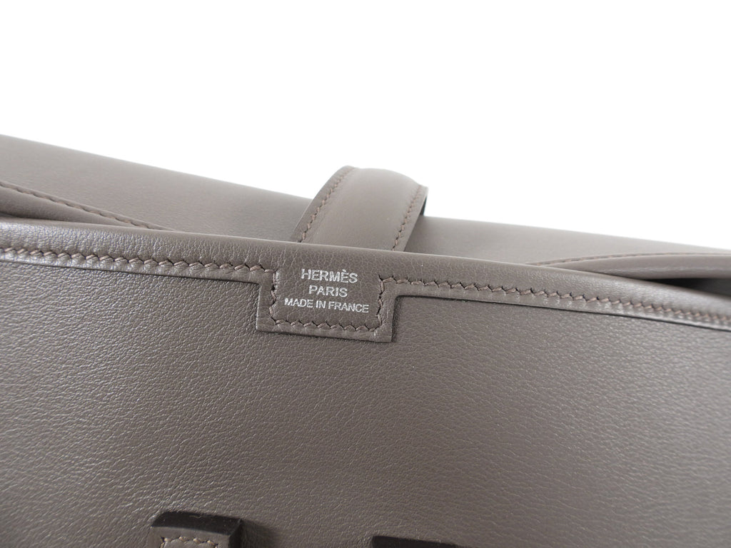 Hermes Jige Elan 29 in Swift Gris Etain Clutch Bag
