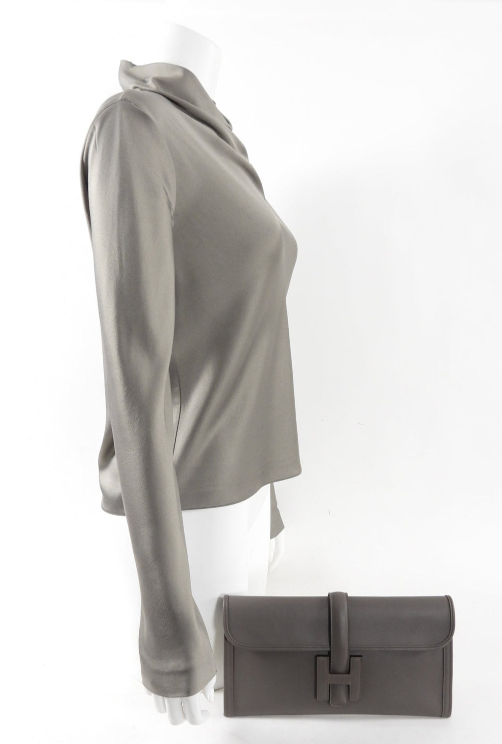 Hermes Jige Elan 29 in Swift Gris Etain Clutch Bag