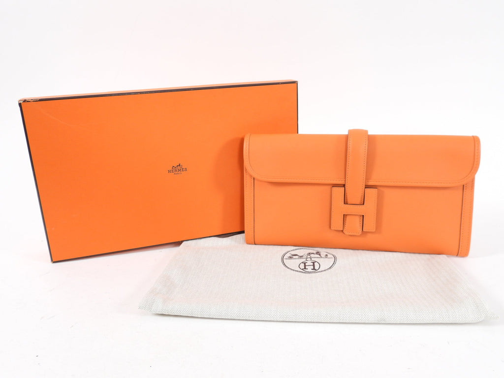 Hermes Orange Swift Jige Elan 29 Clutch Bag