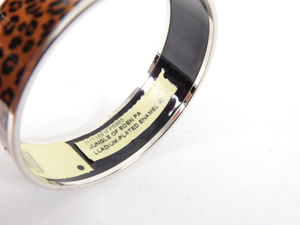 Hermes Jungle of Eden Printed Enamel Bangle Bracelet 65mm
