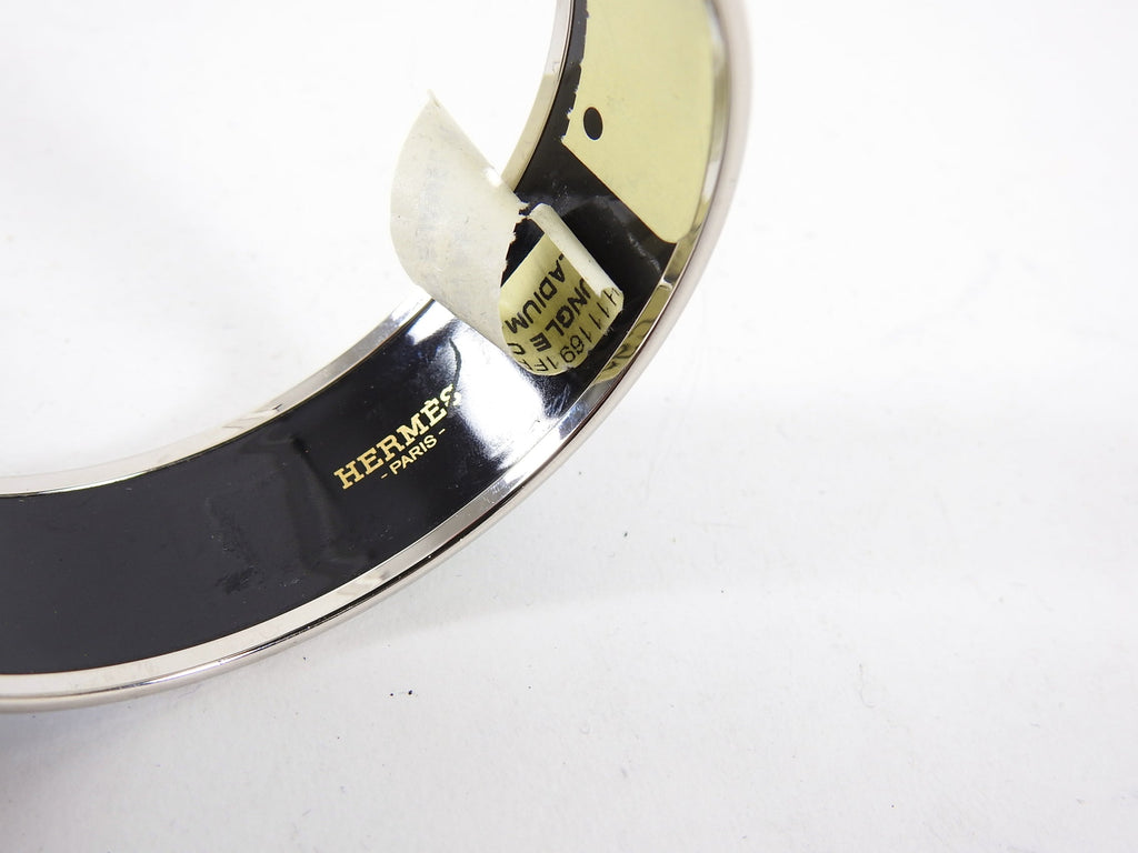 Hermes Jungle of Eden Printed Enamel Bangle Bracelet 65mm