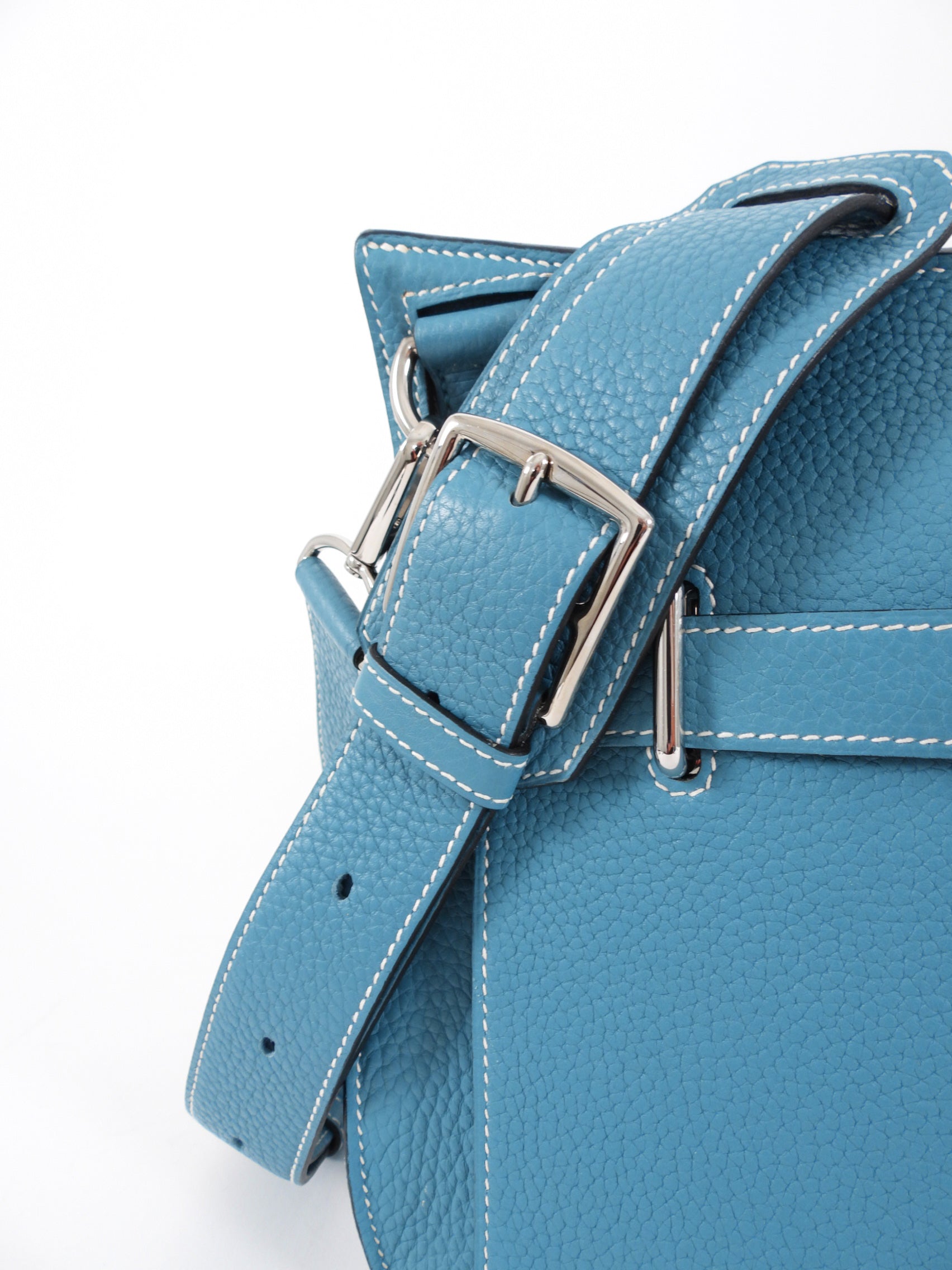 Hermes Blue Jean Clemence Jypsiere 31 Crossbody Bag PHW