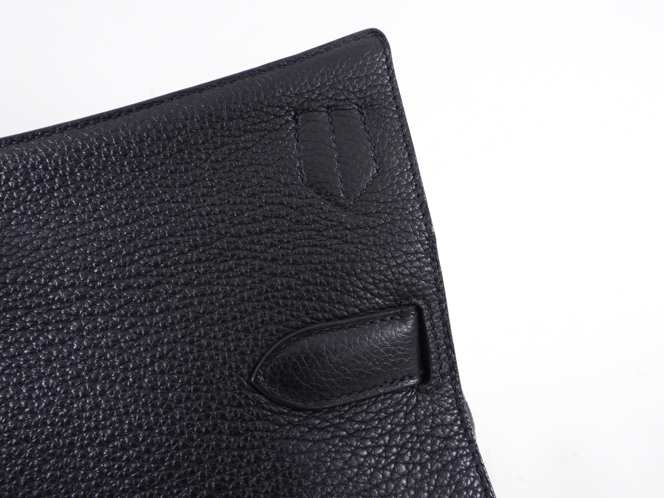 Hermes Jypsiere 34 Black PHW Clemence Shoulder Bag
