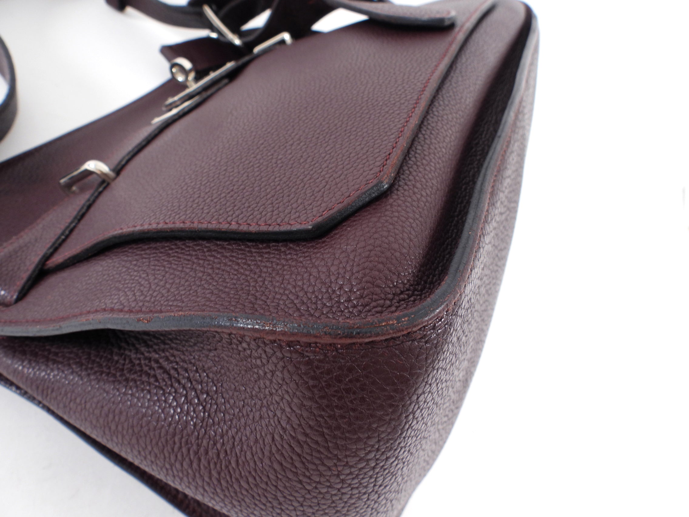 Hermes Jypsiere 34 Togo Prune Crossbody Bag PHW