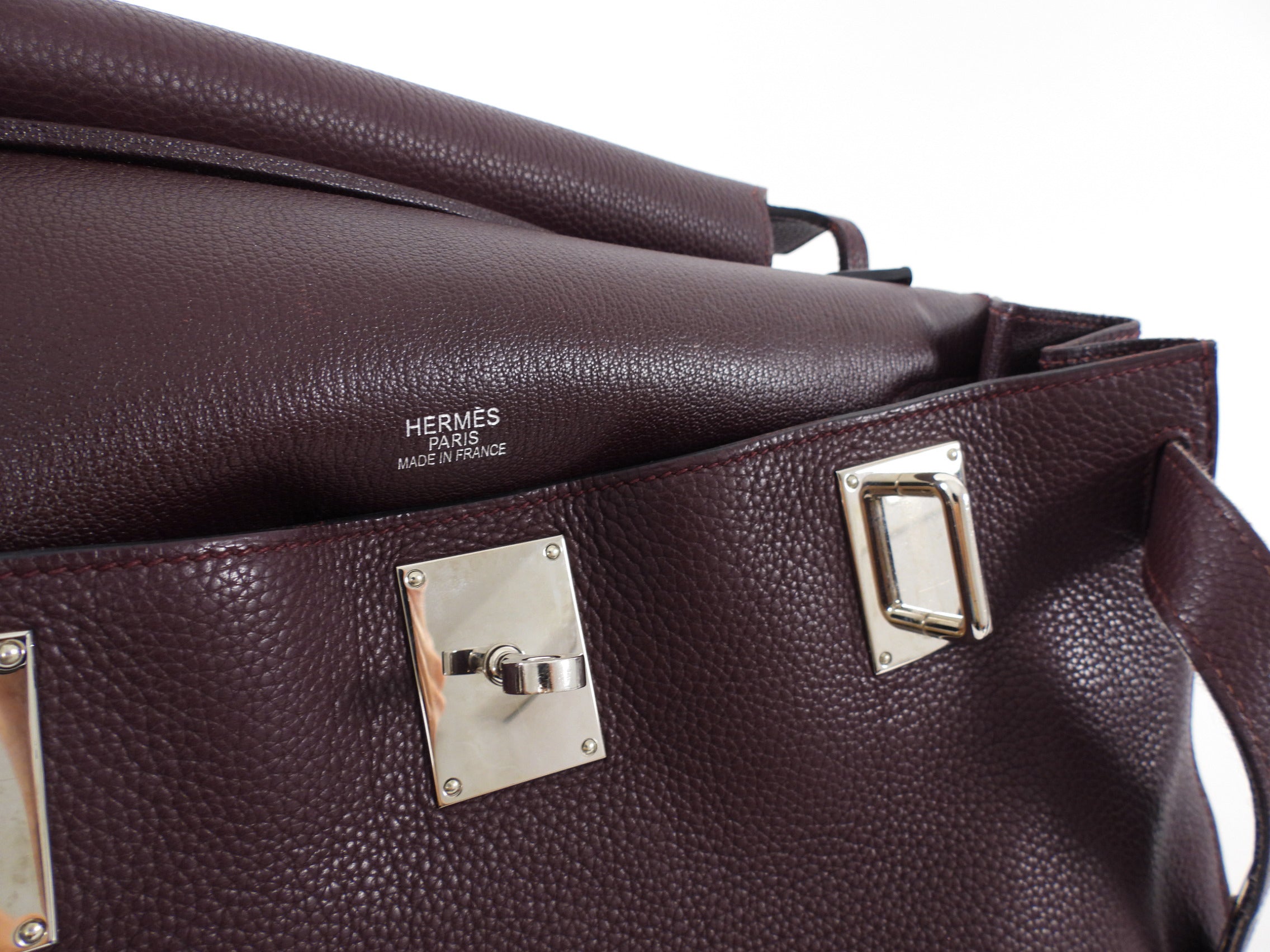 Hermes Jypsiere 34 Togo Prune Crossbody Bag PHW