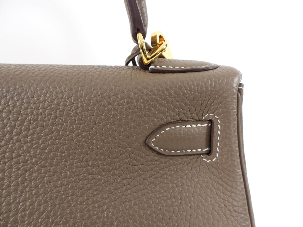 Hermes Kelly II 28 Retourne Clemence Etoupe GHW Bag - Full Set 2021