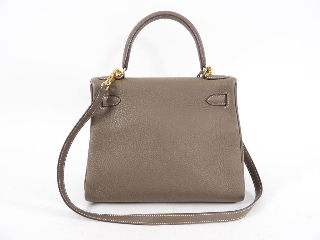 Hermes Kelly II 28 Retourne Clemence Etoupe GHW Bag - Full Set 2021